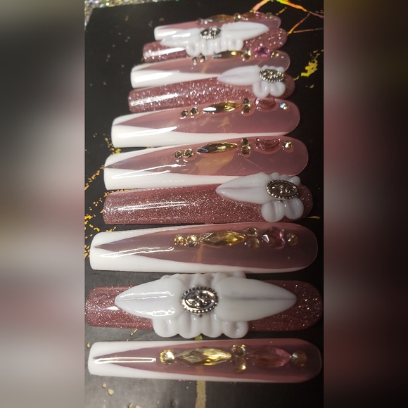 Handmade 3XL square hard gel press on nails size MEDIUM - Picture 5 of 5